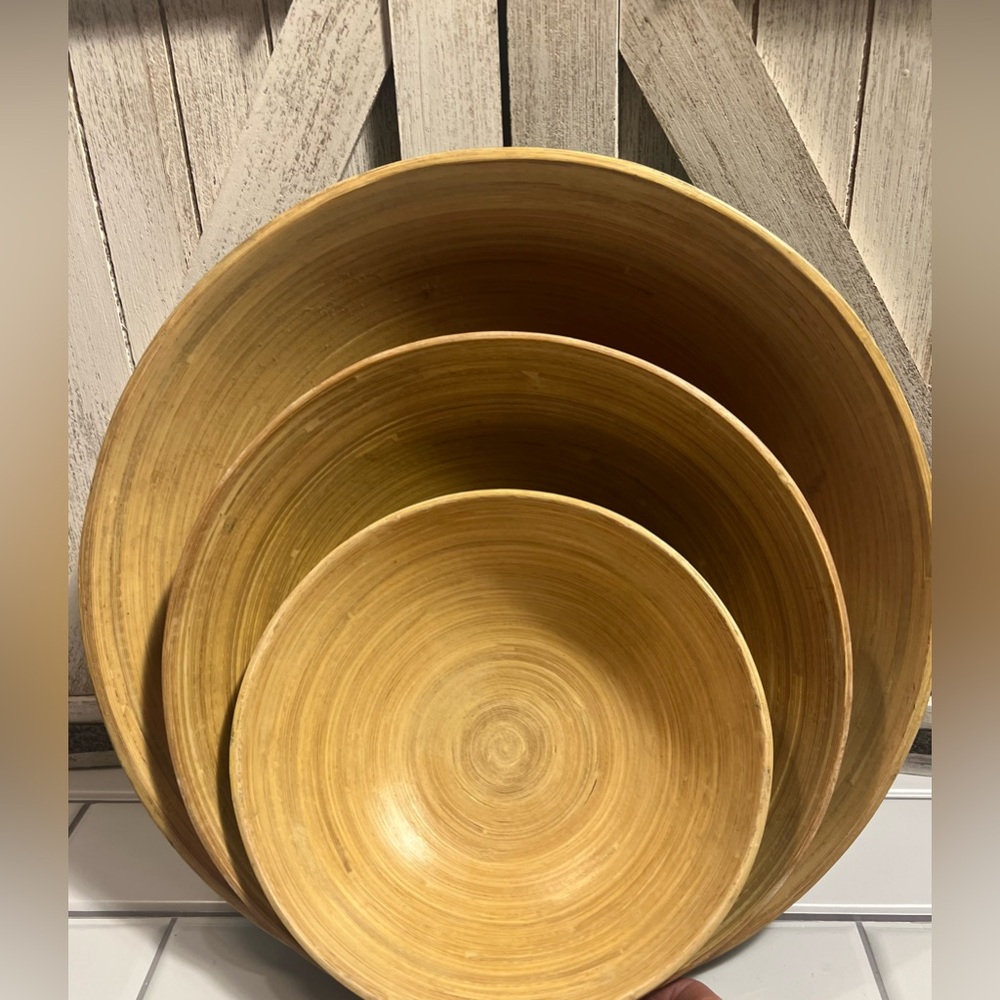 Set of Three bamboo Bowls